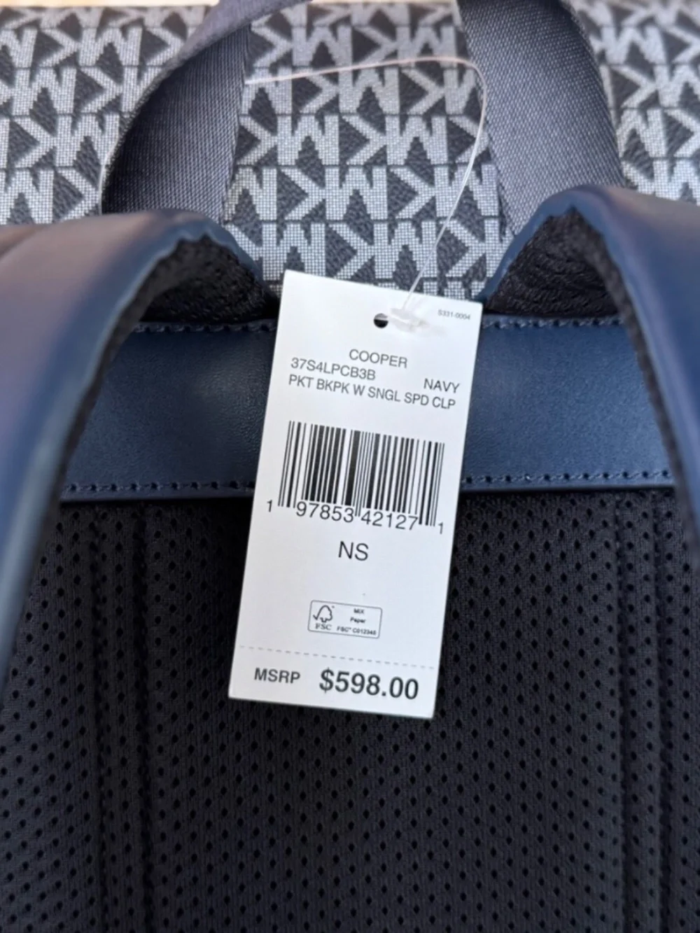 MICHAEL KORS COOPER LARGE UTILITY BACKPACK MK OMBRE NAVY